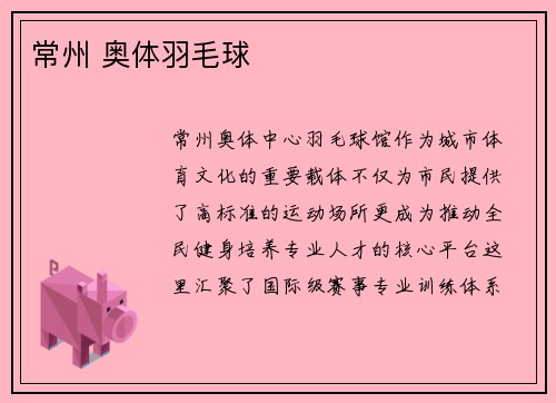 常州 奥体羽毛球